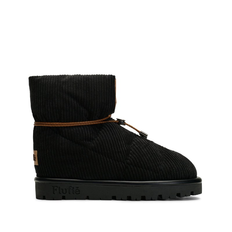 Cord Jet Black Down Boot