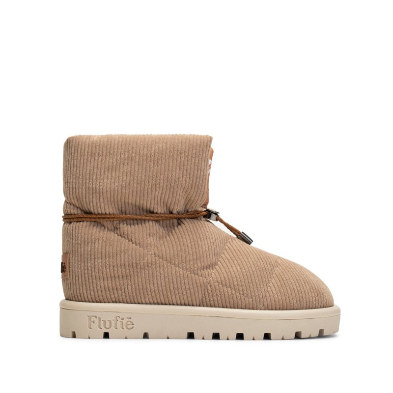 Cord Sand Beige Down Boot