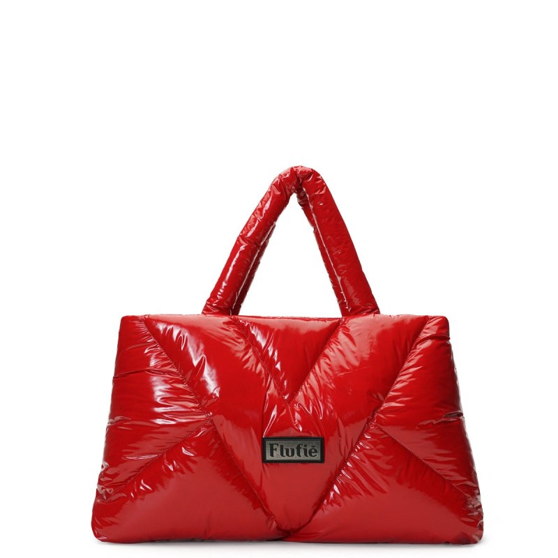 Shoulder Bag Red Shiny