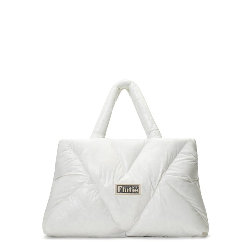 Shoulder Bag White Shiny