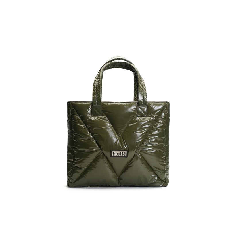 Shopper Bag Khaki Shiny