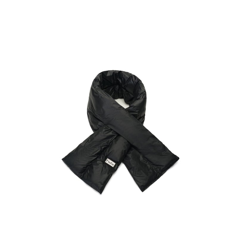 Jet Black Metallic Pillow Scarf