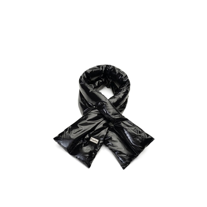 Jet Black Shiny Pillow Scarf