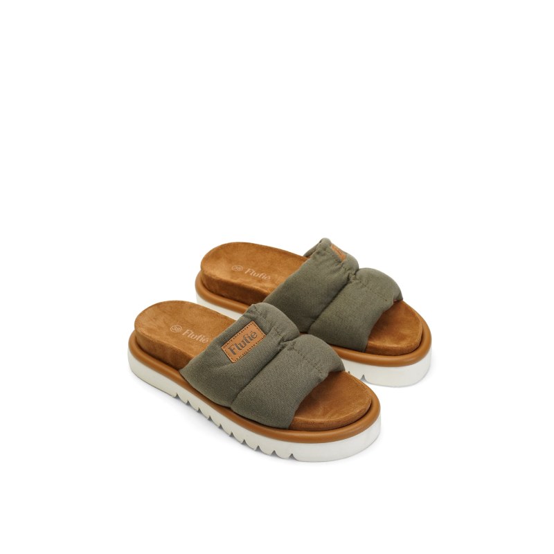 Linen Serie Slipper Khaki