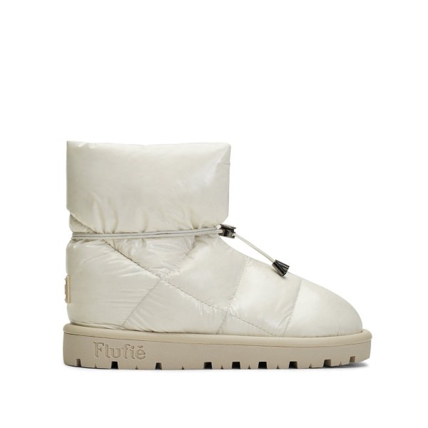 Shiny Ghost White Down Boot