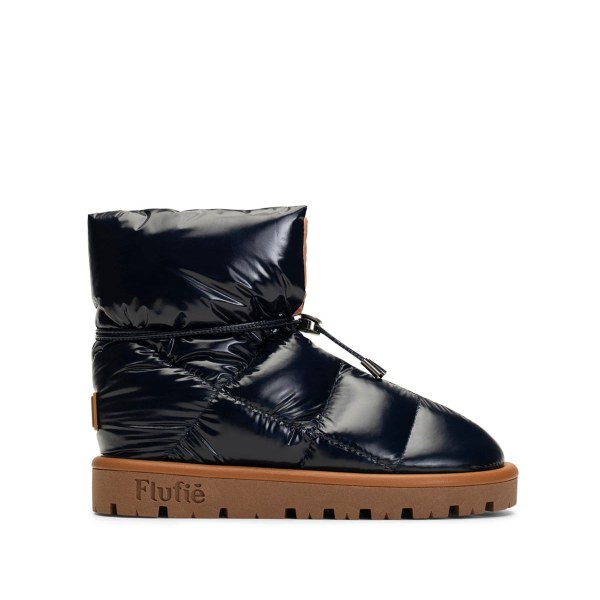 Shiny Navy Blue Down Boot